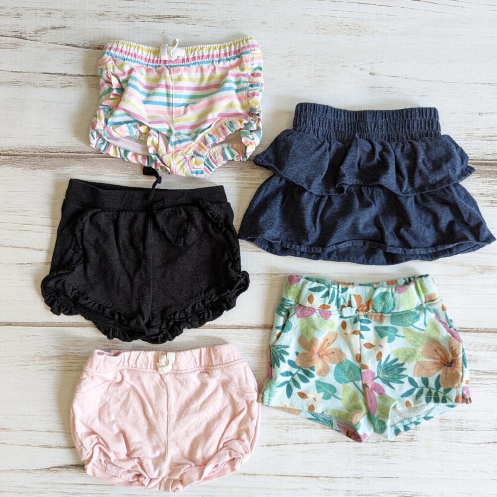 5 piece toddler short/ skort bundle sz 12M